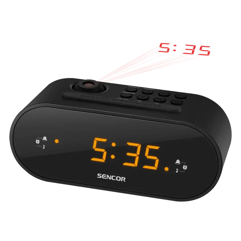 FM radio alarm sa projektorom vremena SENCOR SRC 3100 B crni slika 1