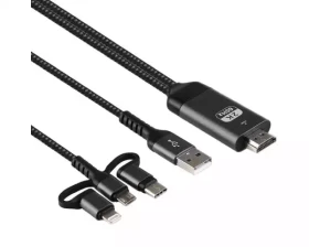 Kabl TIP C na HDMI + USB 2.0, 2m (povezuje TV + mob) 2m Linkom