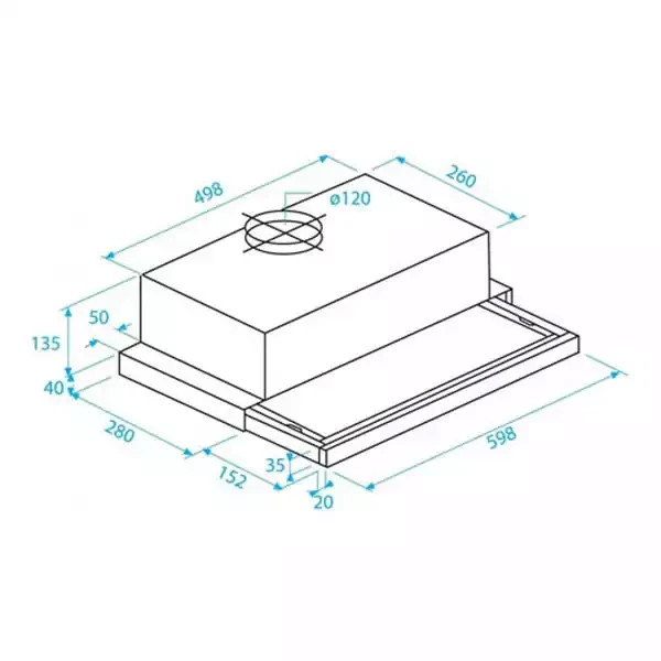 Aspirator Beko CTB6250B širina 60cm/kapacitet 440m3 slika 1