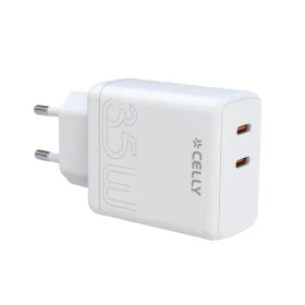 Kućni punjač Celly TC2USBC35WWH 35W 2x USB C