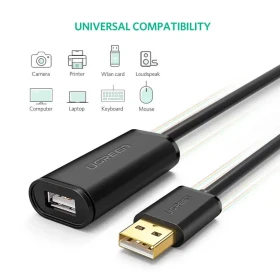 Kabl USB A - USB A M/F produžni sa pojačivačem 5m Ugreen