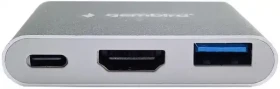 Adapter konverter Tip C-HDMI/USB 3.0/PD aluminium Gembird A-CM-HDMIF-02-SG