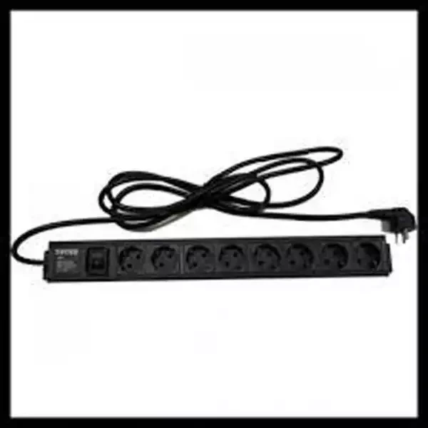 220V razvodni PDU panel 19/1U sa 8 utičnih mesta,prekidač,prenaponska zaštita,kabl 1.8m  PDU-8SP-1U slika 1