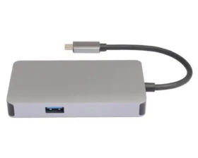 Adapter konverter USB Tip C 3.1 - HDMI/VGA/2xUSB 3.0/RJ45/Tip C E-green