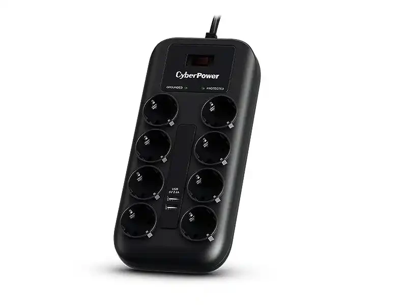 Produžni kabl sa prenaponskom zaštitom CyberPower P0820SUF0-DE 8xŠuko/2xUSB/1,8m slika 1
