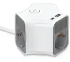 Produžni kabl sa prenaponskom zaštitom sa 3 utičnice MAX MPS-03UG-3M/3m/USB portovi(USB A + USB C ) slika 1