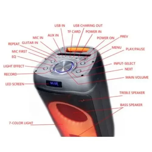 Bluetooth Karaoke zvučnik Microlab PT802W 200W TWS,Aux,USB, microSD, Mic2 slika 1