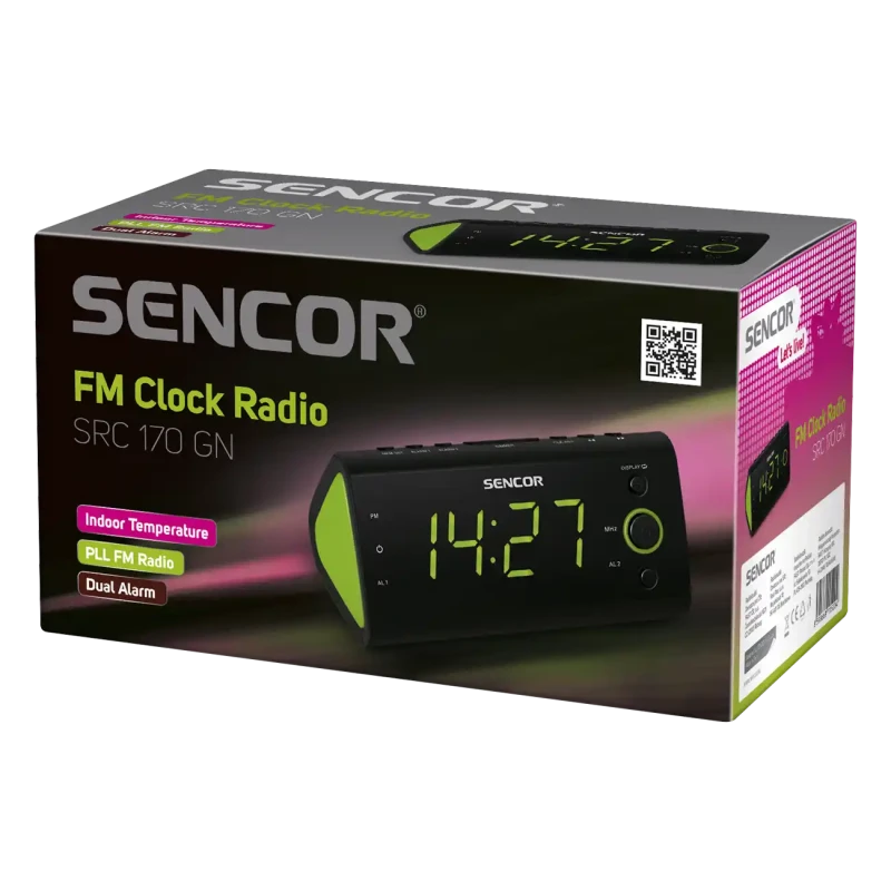 Fm radio sa digitalnim prikazom vremena SENCOR SRC 170 GN zeleni slika 1