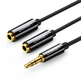 Kabl AUX M na 2xAUX F 3.5mm Ugreen AV134 25cm crni