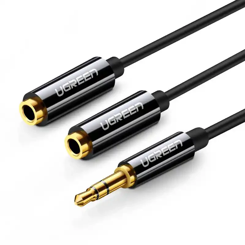 Kabl AUX M na 2xAUX F 3.5mm Ugreen AV134 25cm crni slika 1