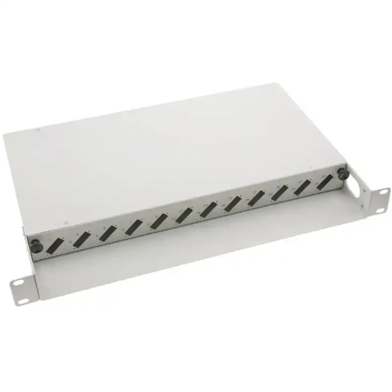 Fiber optički patch panel 19/1U sa 12 duplex slotova za SC duplex/LC quad adaptere slika 1