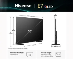 SMART QLED TV 55 Hisense 55E7Q 3840x2160/UHD/4K/DVB-T2/S2/C