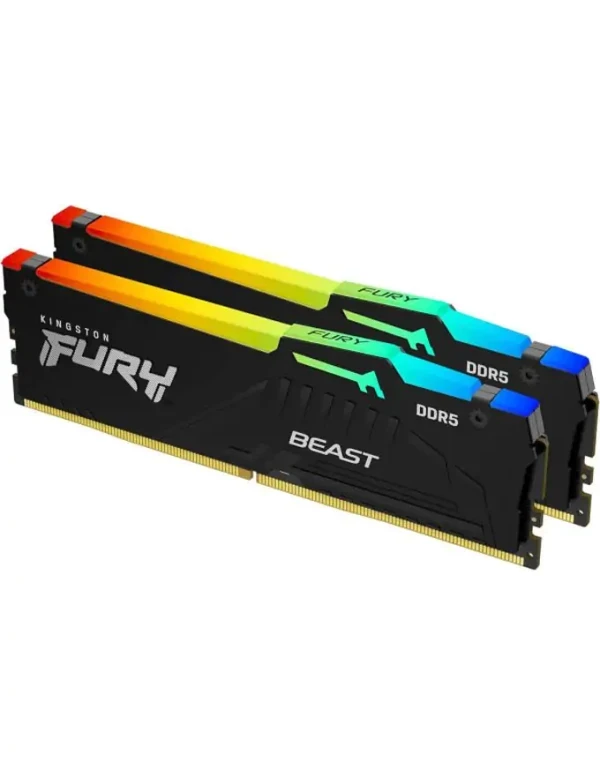 Memorija DDR5 32GB (2x16GB) 6000MHz Kingston Fury Beast RGB KF560C36BBE2AK2-32 slika 1
