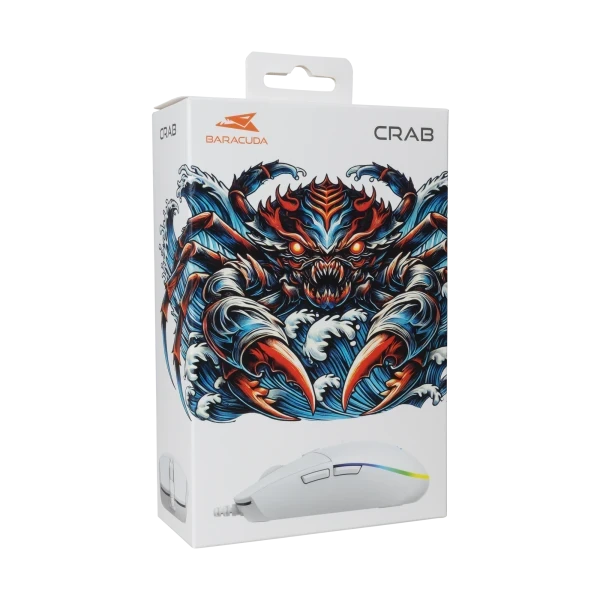 Miš Baracuda CRAB 3600DPI/6D/Optički/RGB/Bela slika 1
