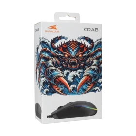 Miš Baracuda CRAB 3600DPI/6D/Optički/RGB/Crna
