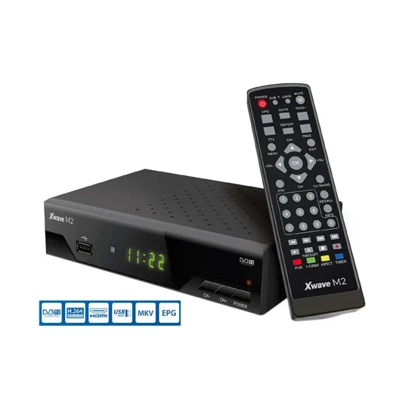 Set Top BOX Xwave M2 DVB-T2 LED/scart/HDMI/RF in-out/USB/media player/metalno kućište slika 1