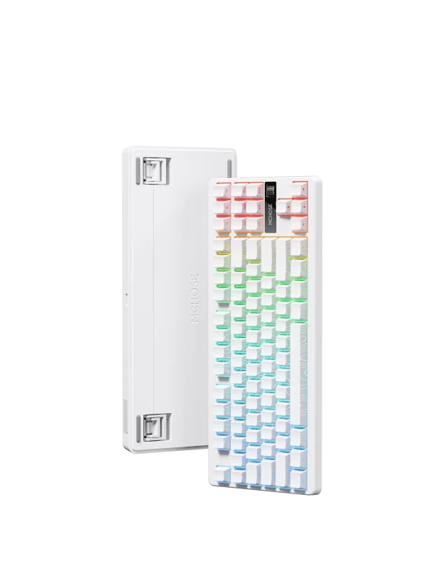 Bežična gaming tastatura MCHOSE G87 Mehanička white topographic slika 1