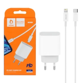 Kućni punjač Denmen DC06L fast 20W Type-C sa kablom