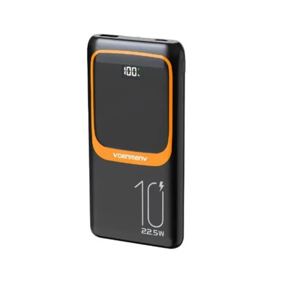 Power bank Denmen DP29 10000Mah 22.5W/1xTypeC/1x USB-A/type C kabal/lighting kabal/crni slika 1