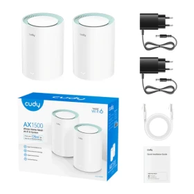 Whole Home Wi-Fi 6 Gigabit  Mesh System Cudy M1500 AX1500 Dual Band(2-Pack)