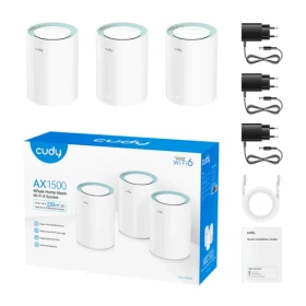 Whole Home Wi-Fi 6 Gigabit  Mesh System Cudy M1500 AX1500 Dual Band(3-Pack)