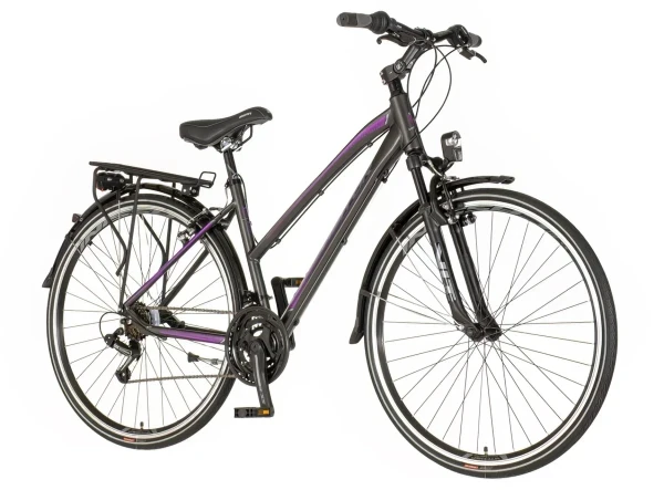 Bicikla Visitor tour Terra Lady 28/amortizer 19 V-BRAKE/18 brzina/sivo-ljubičasti slika 1