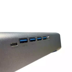 Postolje za laptop Zeus ES-A66 14-15.6 USB-C/USB Hub Port 4x USB 3.0/RGB Aluminium Siver