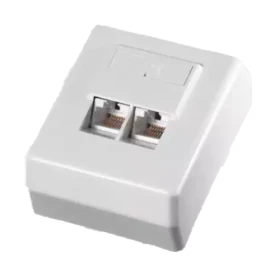 Nazidna utičnica cat 6 2 x RJ-45 Secomp Value Bela