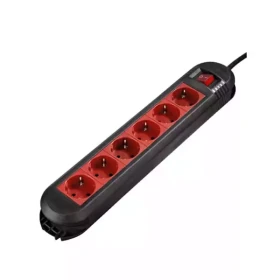 Kabl Surge Hama 1.5m 6 uticnica crno/crven