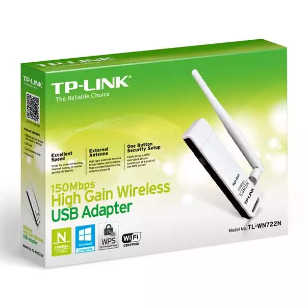 Wireless USB mrežna kartica TP-Link TL-WN722N 150Mbs-2.4GHz-100mW-4dB slika 1