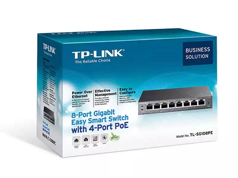 Svič smart 10/100/1000 8-port TP-Link TL-SG108PE/4 PoE slika 1