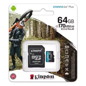 Micro SDXC Kingston 64GB  64GB class 10 U3 170MB/s - 70MB/s + adapter