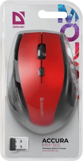 Bežični miš Defender Accura MM-365 6D crveni