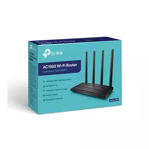 Wireless Router TP-Link Archer C80 MU-MIMO Wi-Fi 5 AC1900/4x ext antena/1WAN/4LAN slika 1