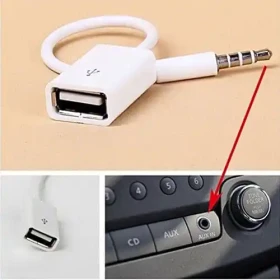 Adapter USB na AUX beli 17cm A017