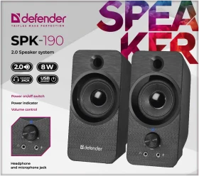 Zvučnici 2.0 Defender SPK 190 8W USB Crni