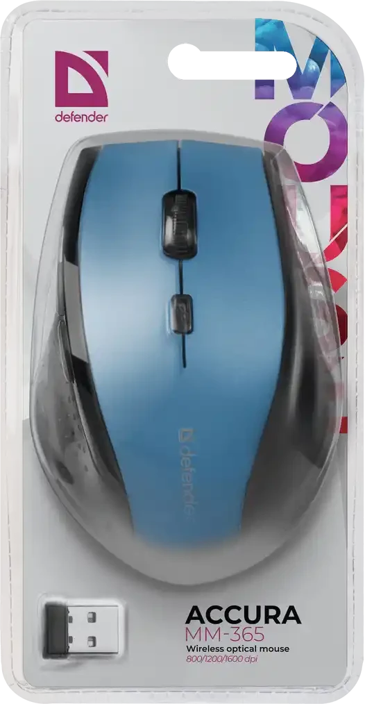 Bežični miš Defender Accura MM-365 6D plavi slika 1