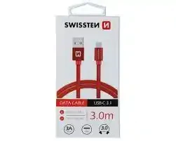 Kabl USB A-Tip C Swissten 3m crveni