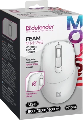 Bežični miš Defender Feam MM-296 beli